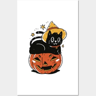 Pumpkin Cat Posters and Art